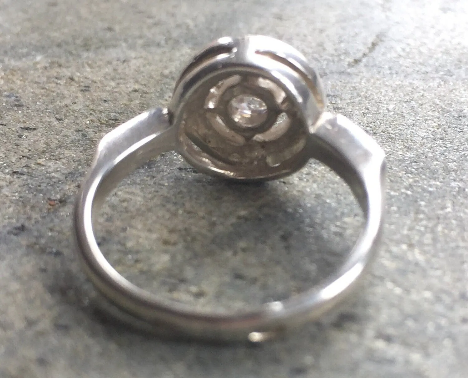 Diamond Engagement Ring - Silver Proposal Ring, Diamond Promise Ring