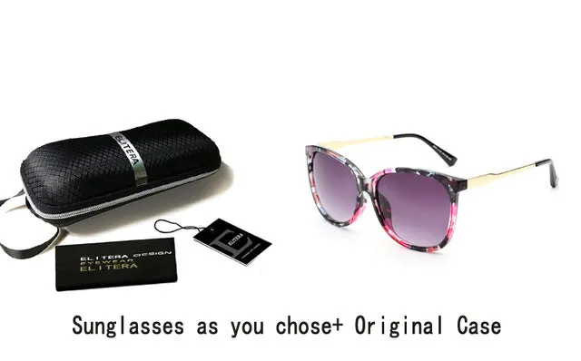 ELITERA 2017 Luxury Women Sunglasses Fashion Round Ladies Vintage Retro Brand Designer Oversized Female Sport Sun Glasses Tide