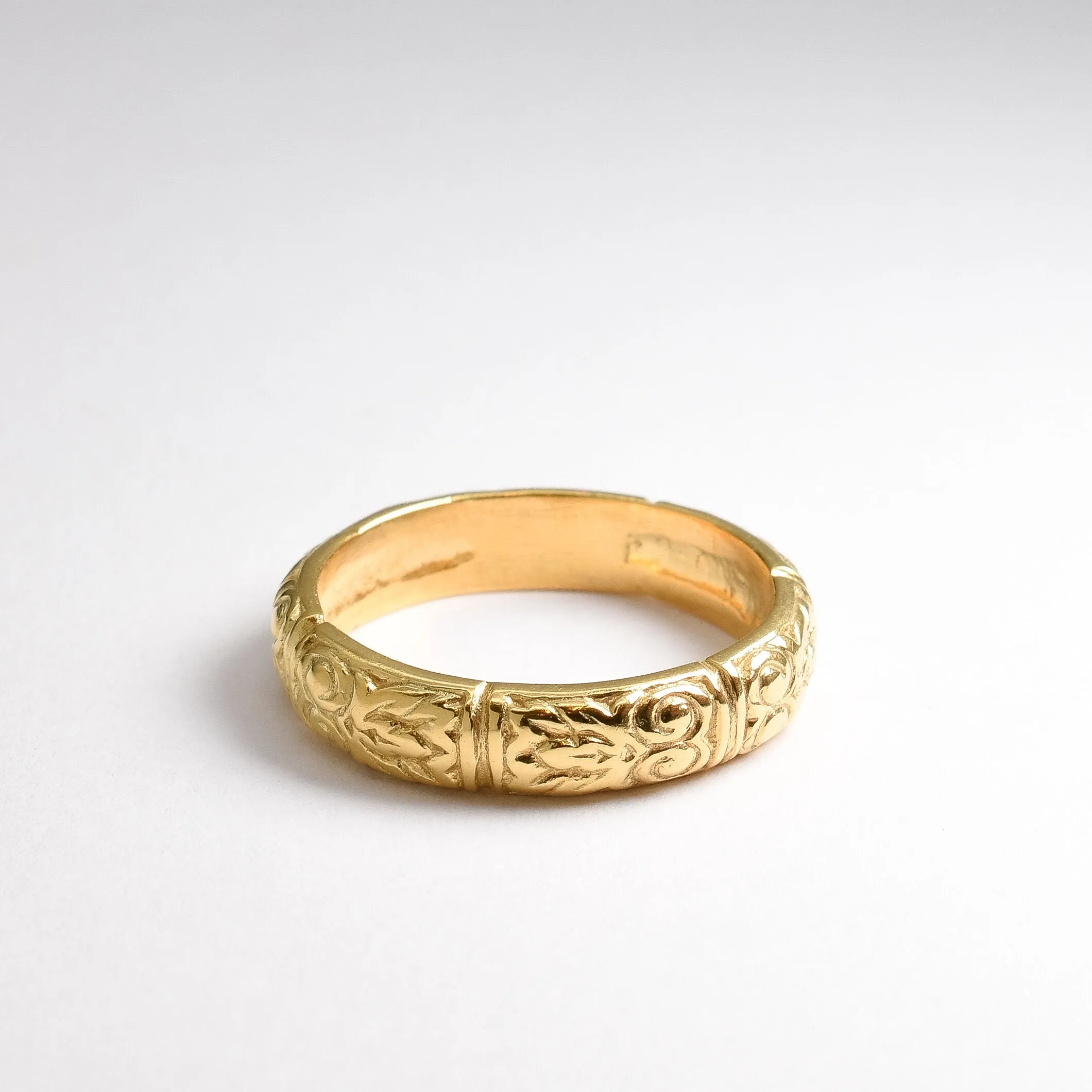 Gold Tribal Ring - Gold Boho Ring - Gold Stackable Band