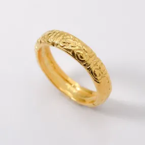 Gold Tribal Ring - Gold Boho Ring - Gold Stackable Band