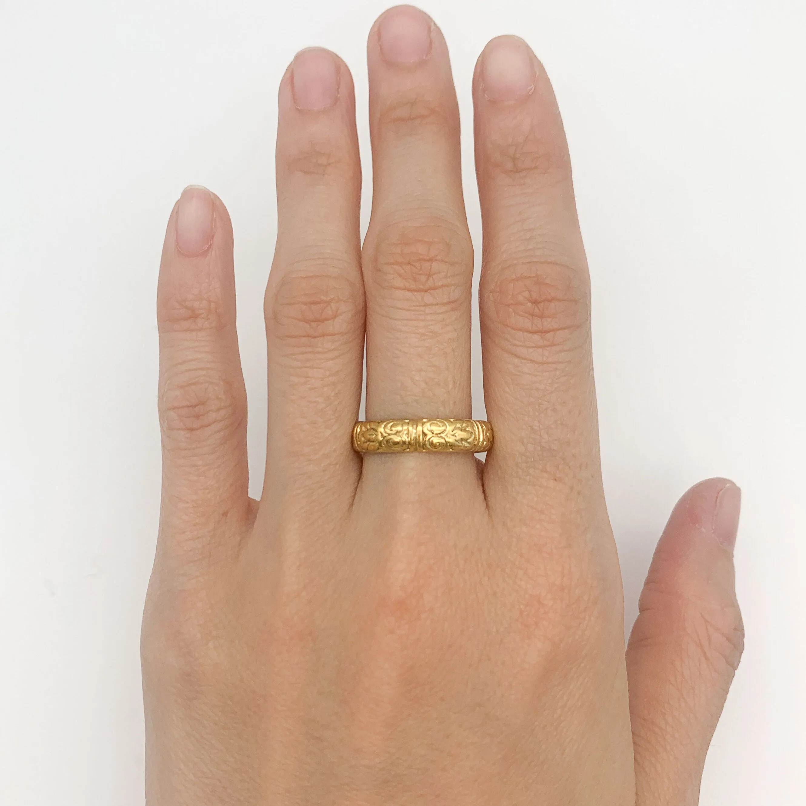 Gold Tribal Ring - Gold Boho Ring - Gold Stackable Band