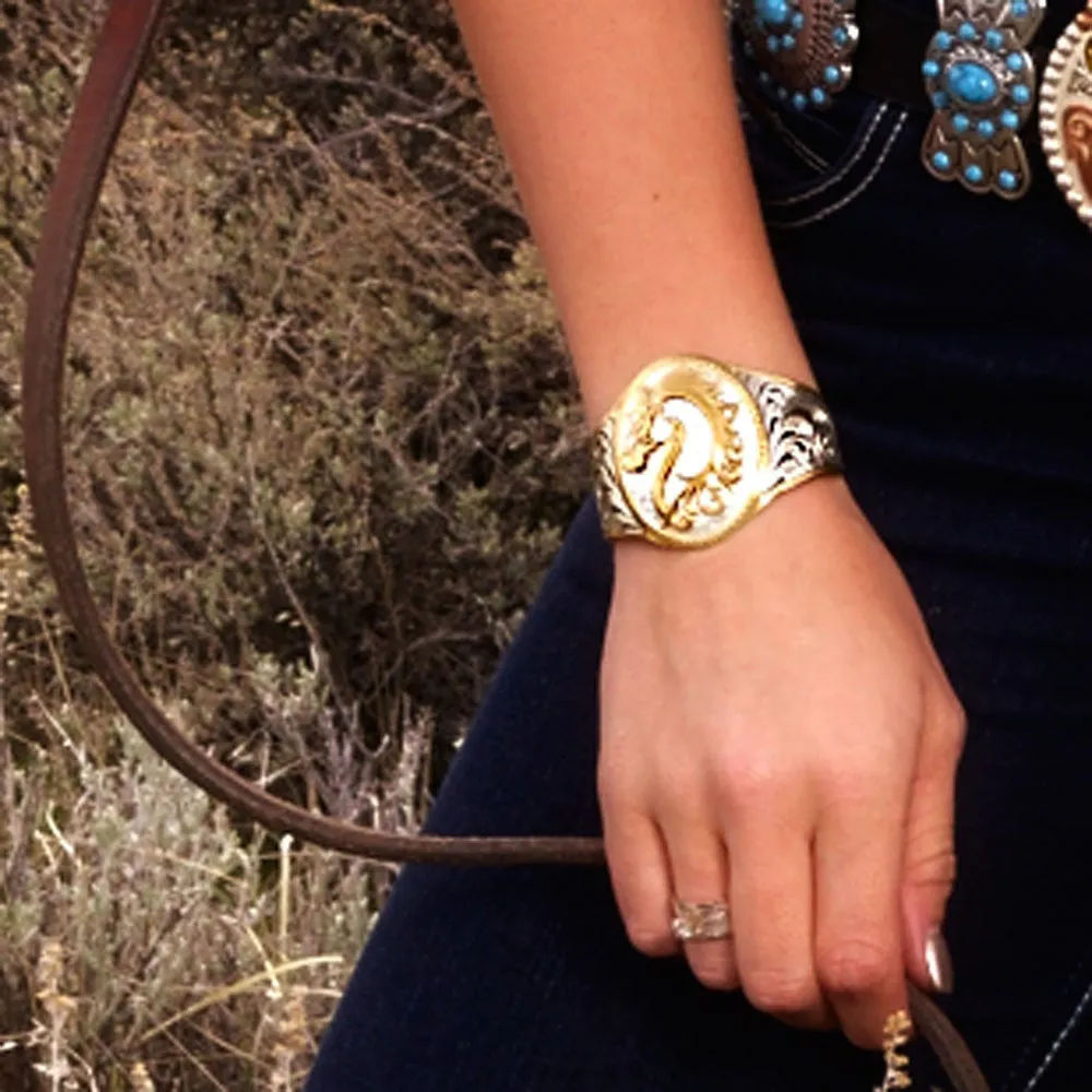 Portrait of a Cowgirl's Love Cuff Bracelet