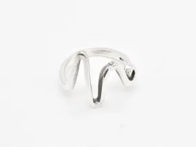 Silver Heartbeat Ring - Artistic Pulse Ring - Silver Wave Ring