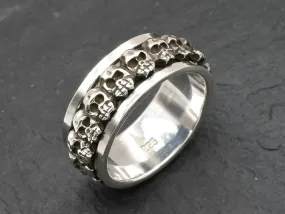 Spinning Skull Ring - Silver Skull Ring - Gothic Ring